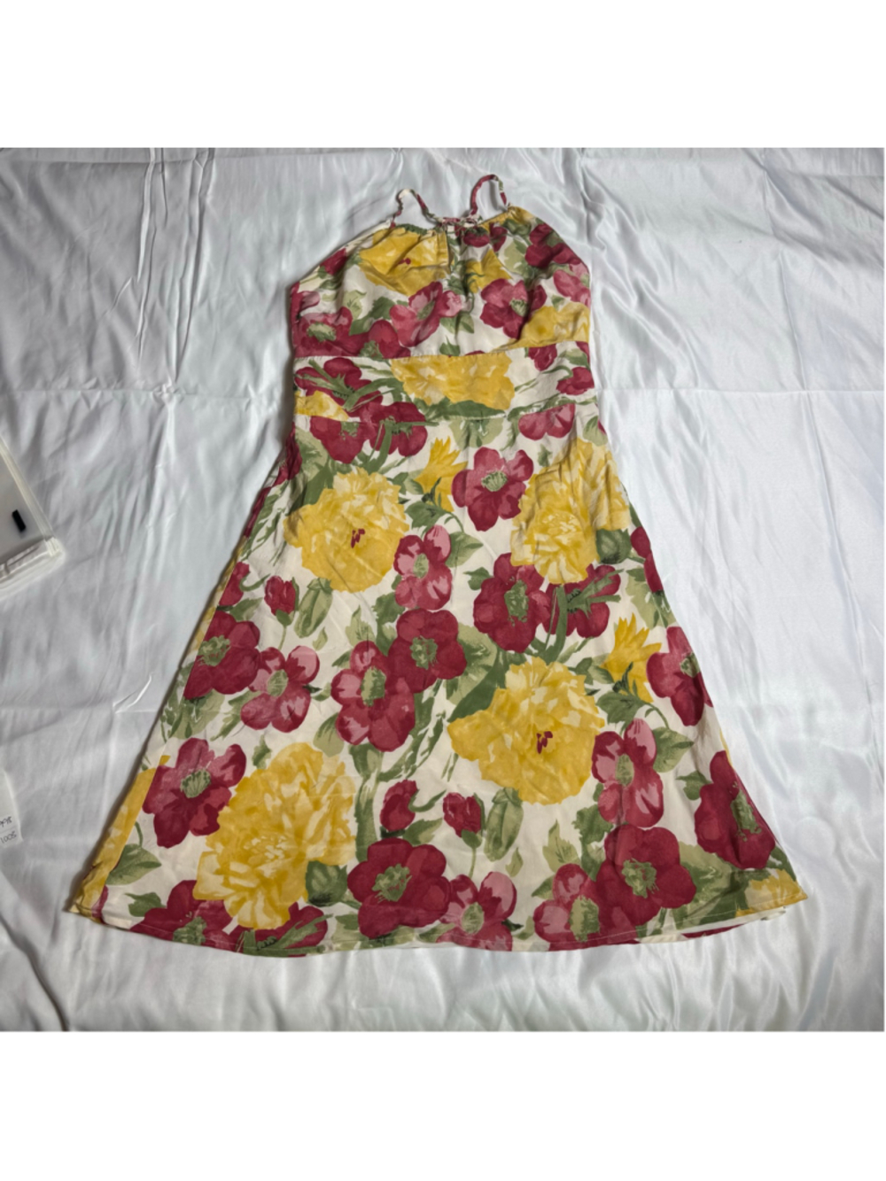 Women's Ann Taylor Loft Floral Midi Dress Size 2P Yellow Red
